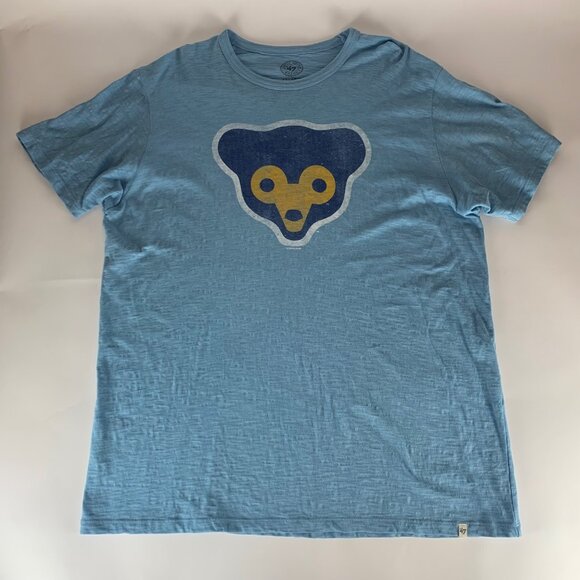 Chicago Cubs MLB Blue 47 Brand Short Sleeve Crewneck Shirt Mens 2XL XXL - Picture 1 of 5